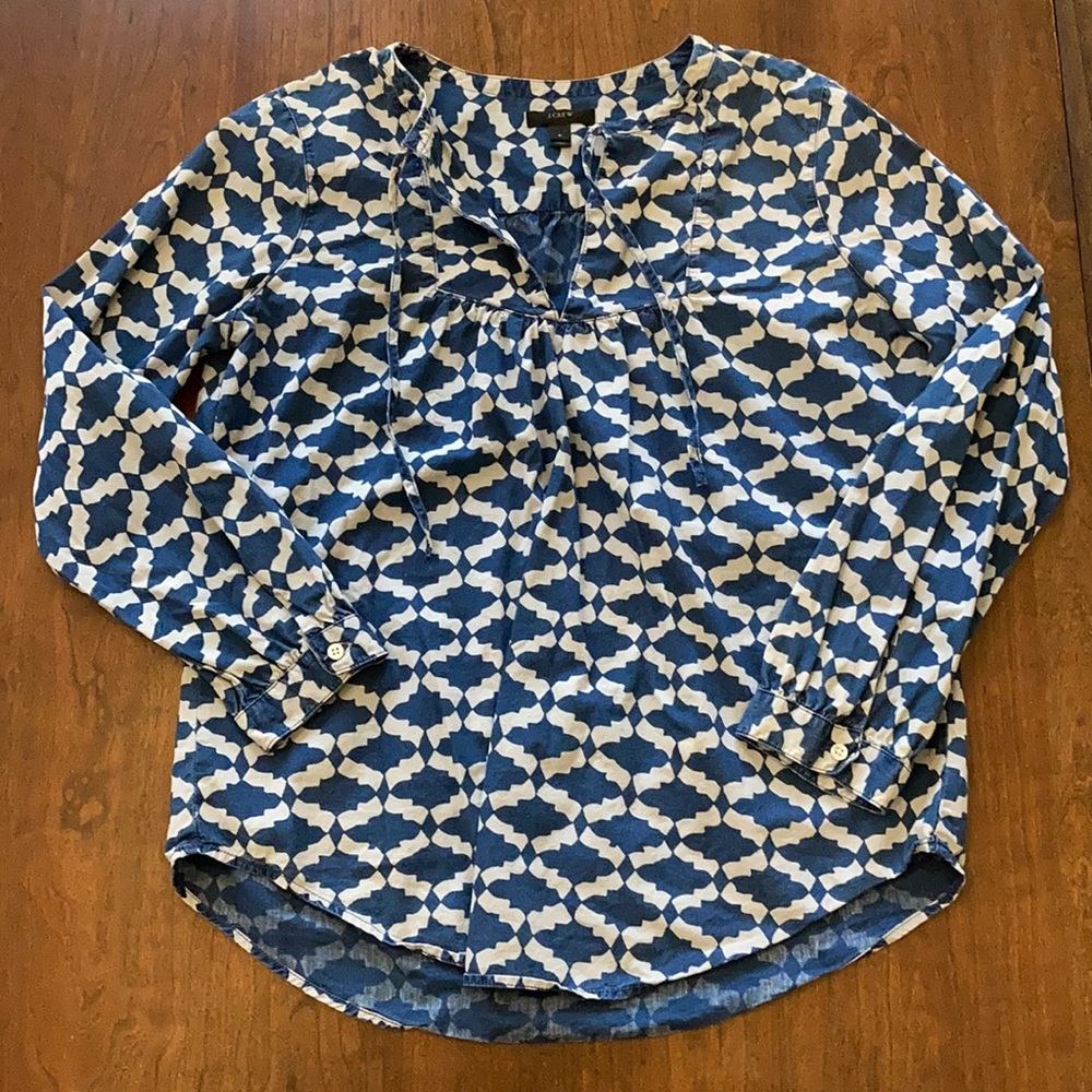J. Crew. Tie-Neck Top